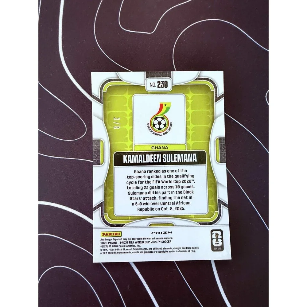 2026 Panini Prizm FIFA World Cup Kamaldeen Sulemana  Black & Gold Prizm /8 Ghana